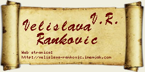 Velislava Ranković vizit kartica